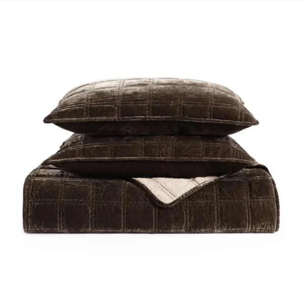 Stella Faux Silk Velvet Quilt Set